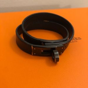 RARE Hermes SO BLACK Kelly Bracelet M Size